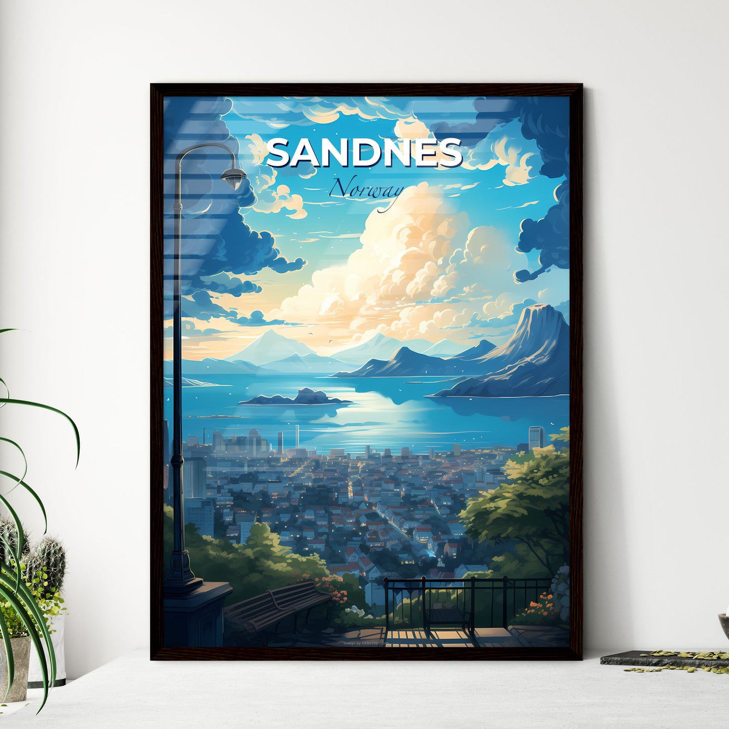 Sandnes Norway Skyline - A Cityscape With A Body Of Water And Mountains - Customizable Travel Gift Default Title