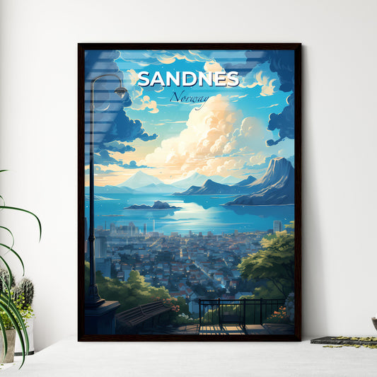 Sandnes Norway Skyline - A Cityscape With A Body Of Water And Mountains - Customizable Travel Gift Default Title