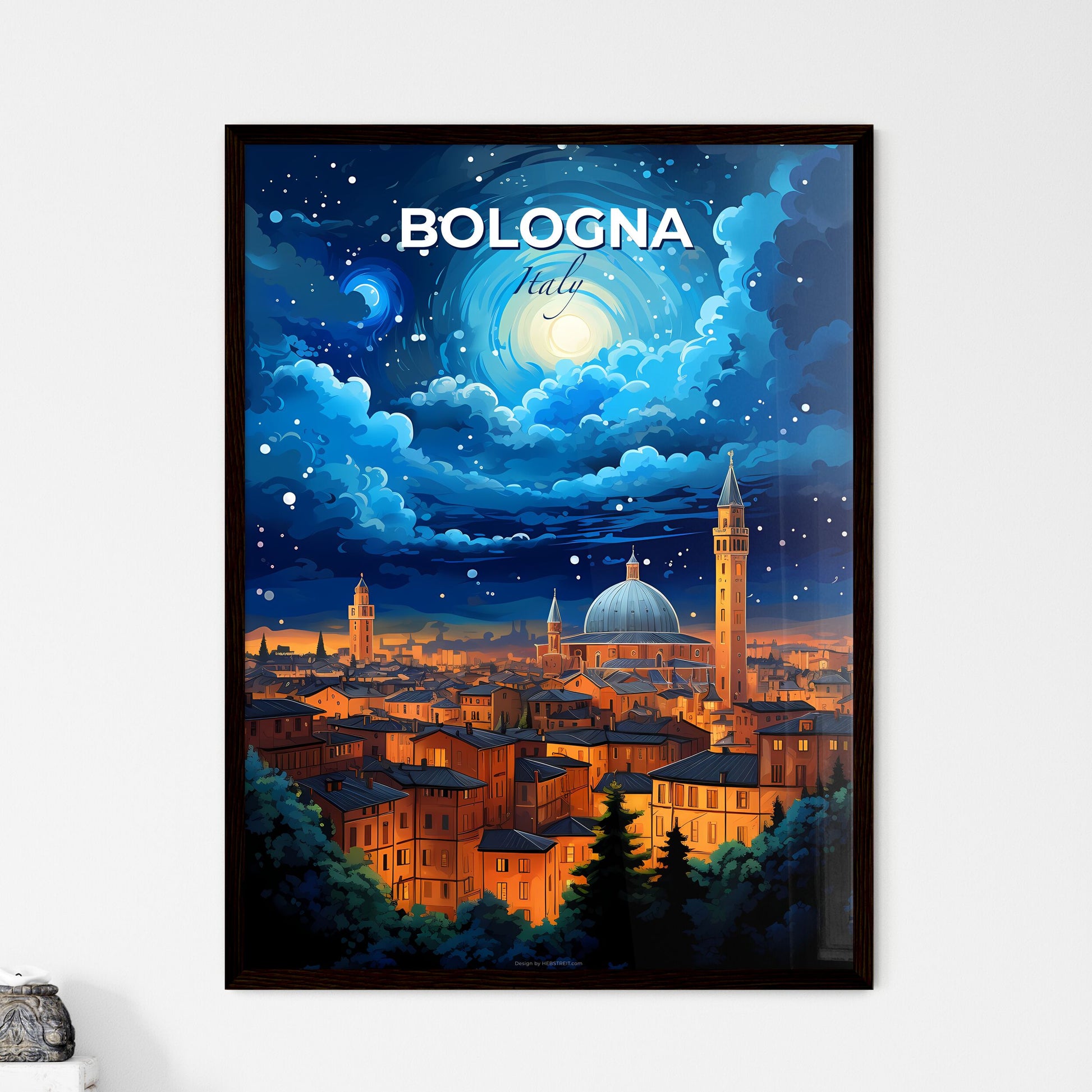 Bologna Italy Skyline - A City With Towers And A Dome In The Middle - Customizable Travel Gift Default Title