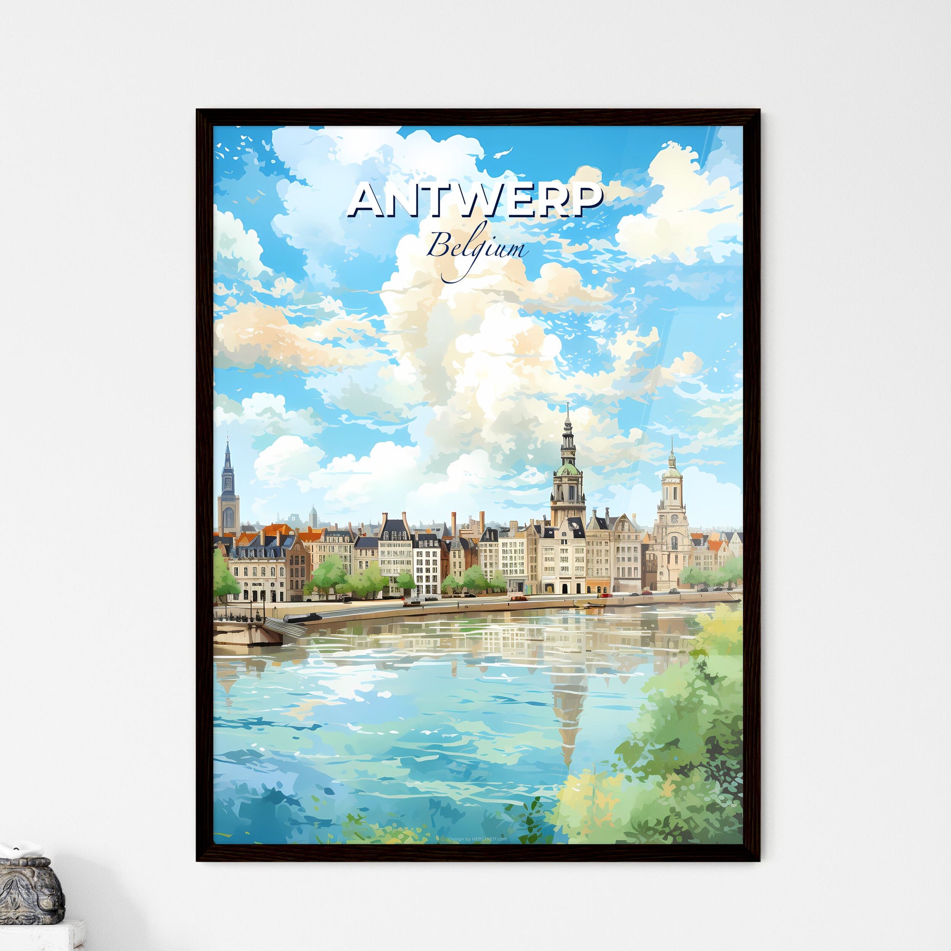 Antwerp Belgium Skyline - A Water Next To A City - Customizable Travel Gift Default Title