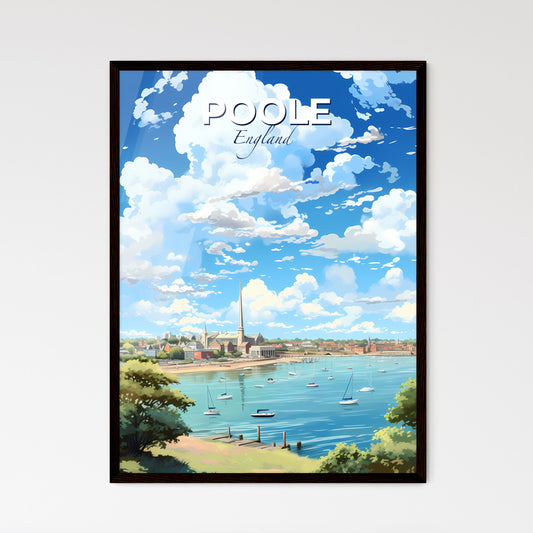 Poole England Skyline - A Water Body With Boats And Buildings And Trees - Customizable Travel Gift Default Title