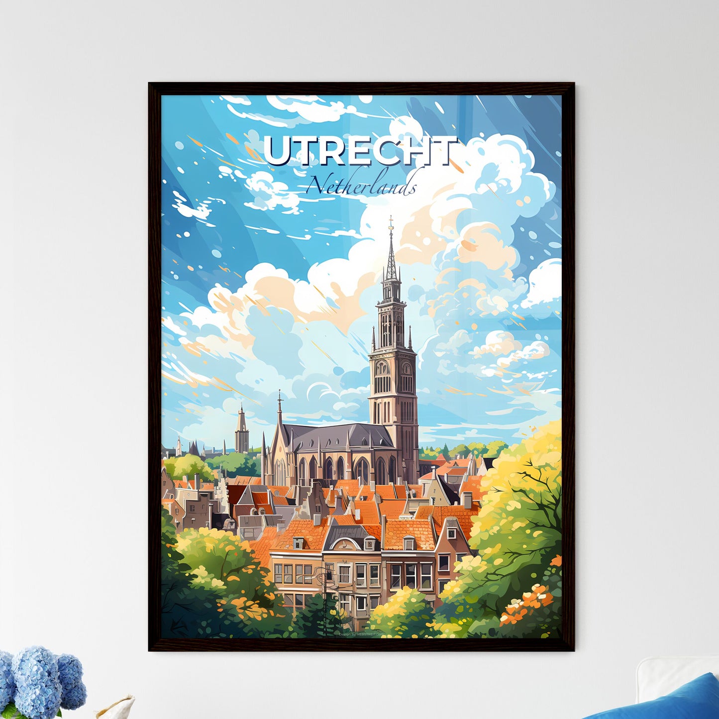Utrecht Netherlands Skyline - A Church In A City - Customizable Travel Gift Default Title
