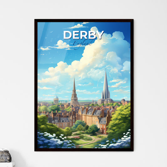 Derby England Skyline - A City With Trees An - Framed Art Print