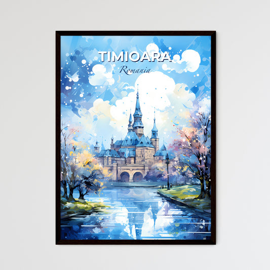 Timioara Romania Skyline - A Painting Of A Castle With Trees And Water - Customizable Travel Gift Default Title