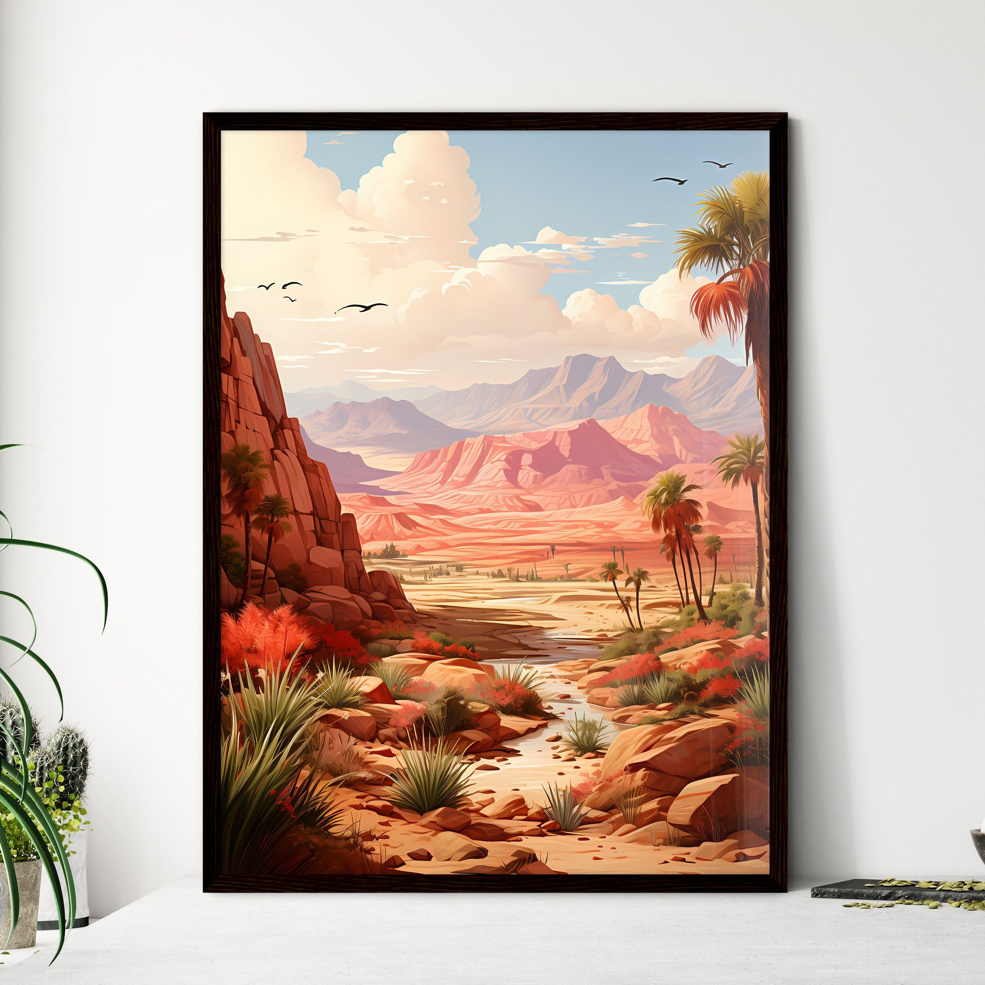 A Poster of Red Rock California - A Landscap - Framed Art Print