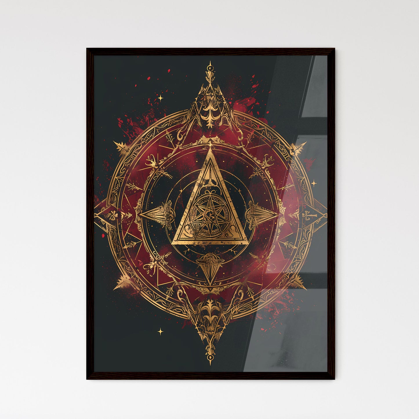 A Poster of the shadow of the trinity is sho - Framed Art Print