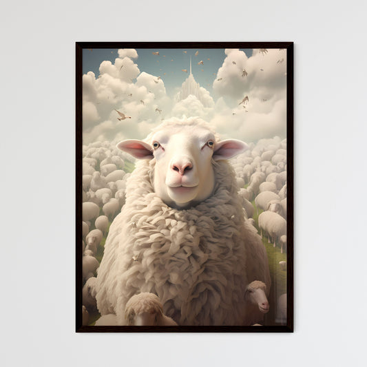 A Poster of un ciel avec des moutons qui tombent - A Sheep In A Flock Of Sheep Default Title
