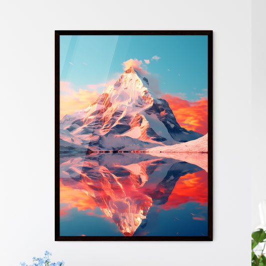 A Poster of The highest mountain in the worl - Framed Art Print