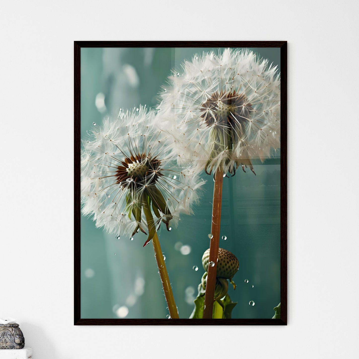 A Poster of On a light green background  Wall Art