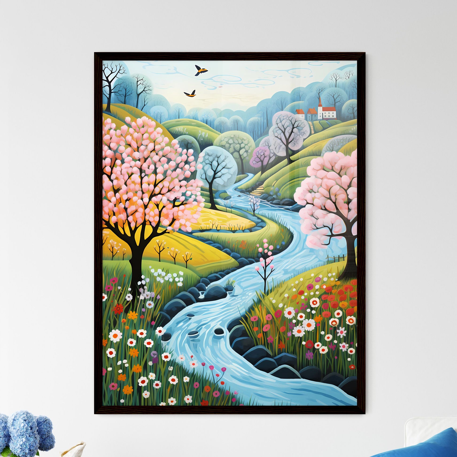 A Poster of spring landscape - A River Running Through A Landscape Default Title