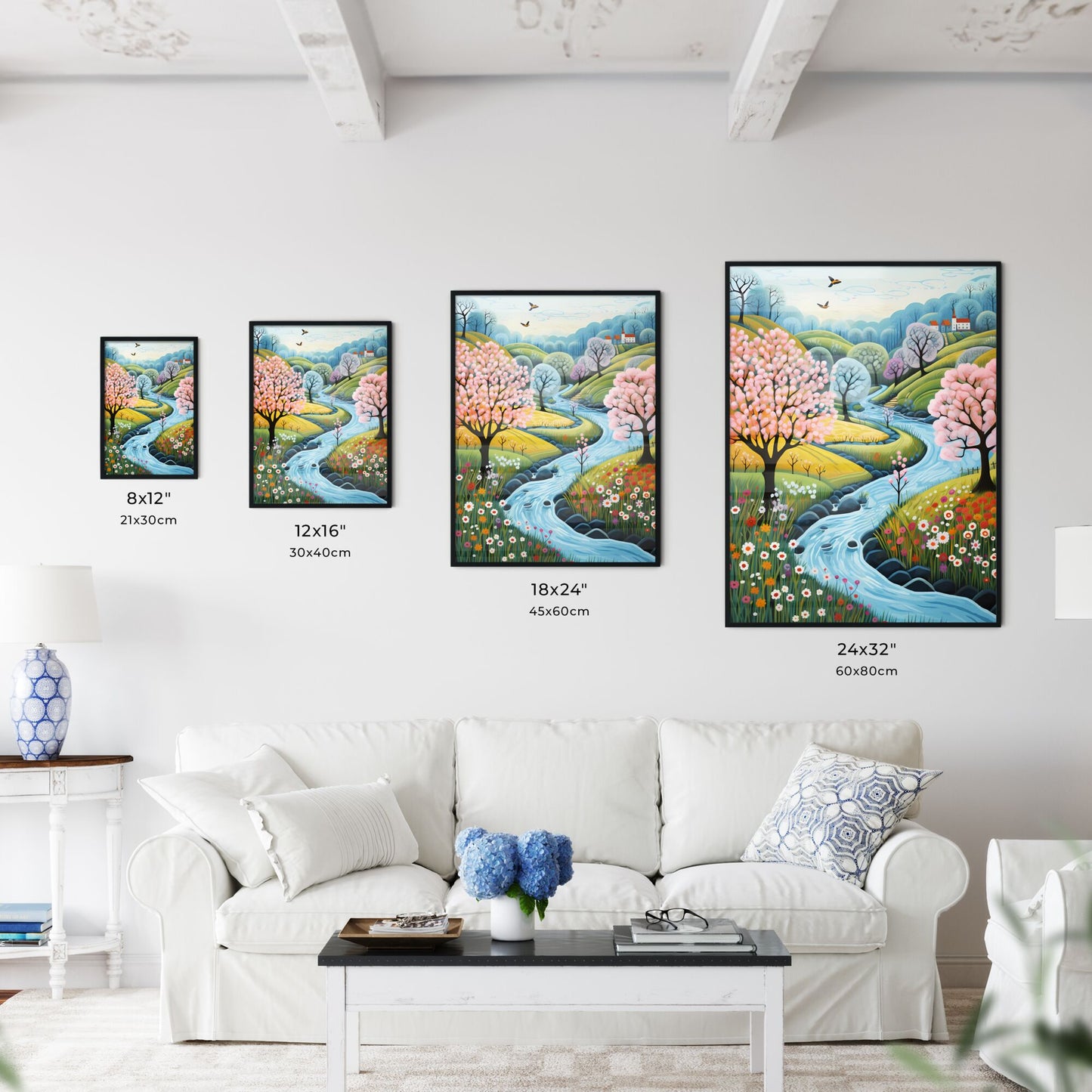 A Poster of spring landscape - A River Running Through A Landscape Default Title