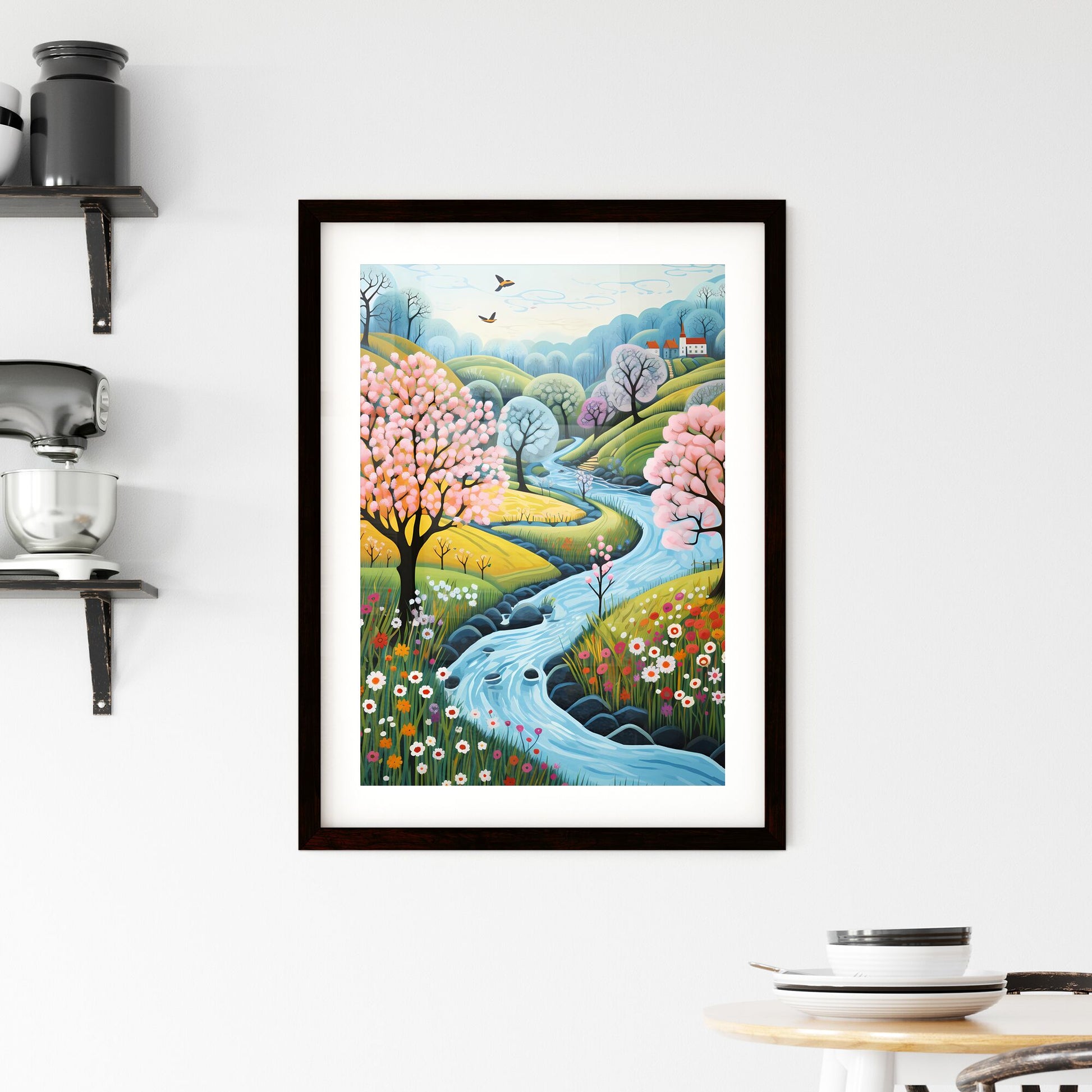 A Poster of spring landscape - A River Running Through A Landscape Default Title