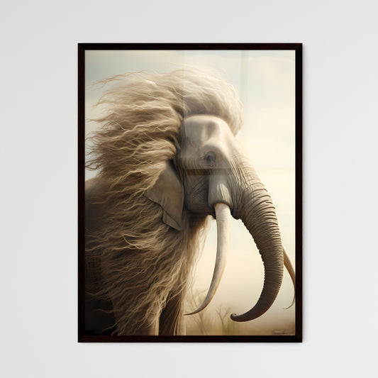 A Poster of An elephant covered with long slender hair  Wall Art
