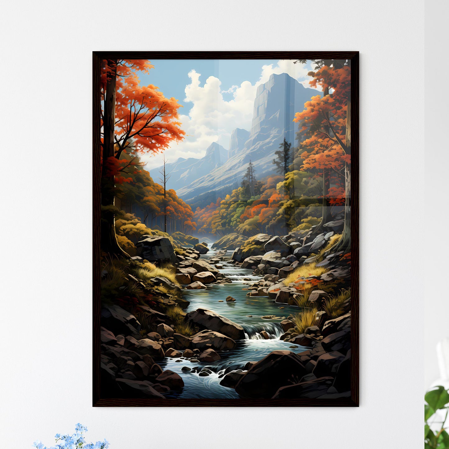 A Poster of Great Smoky National Park - A Ri - Framed Art Print
