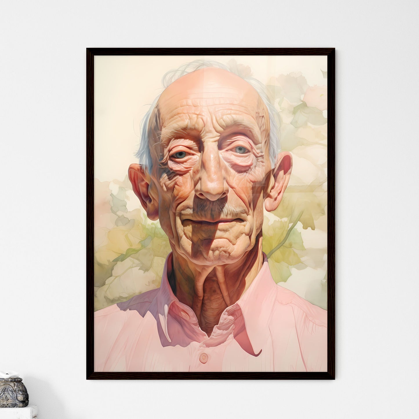 A Poster of elderldy mans full face - A Man In A Pink Shirt Default Title