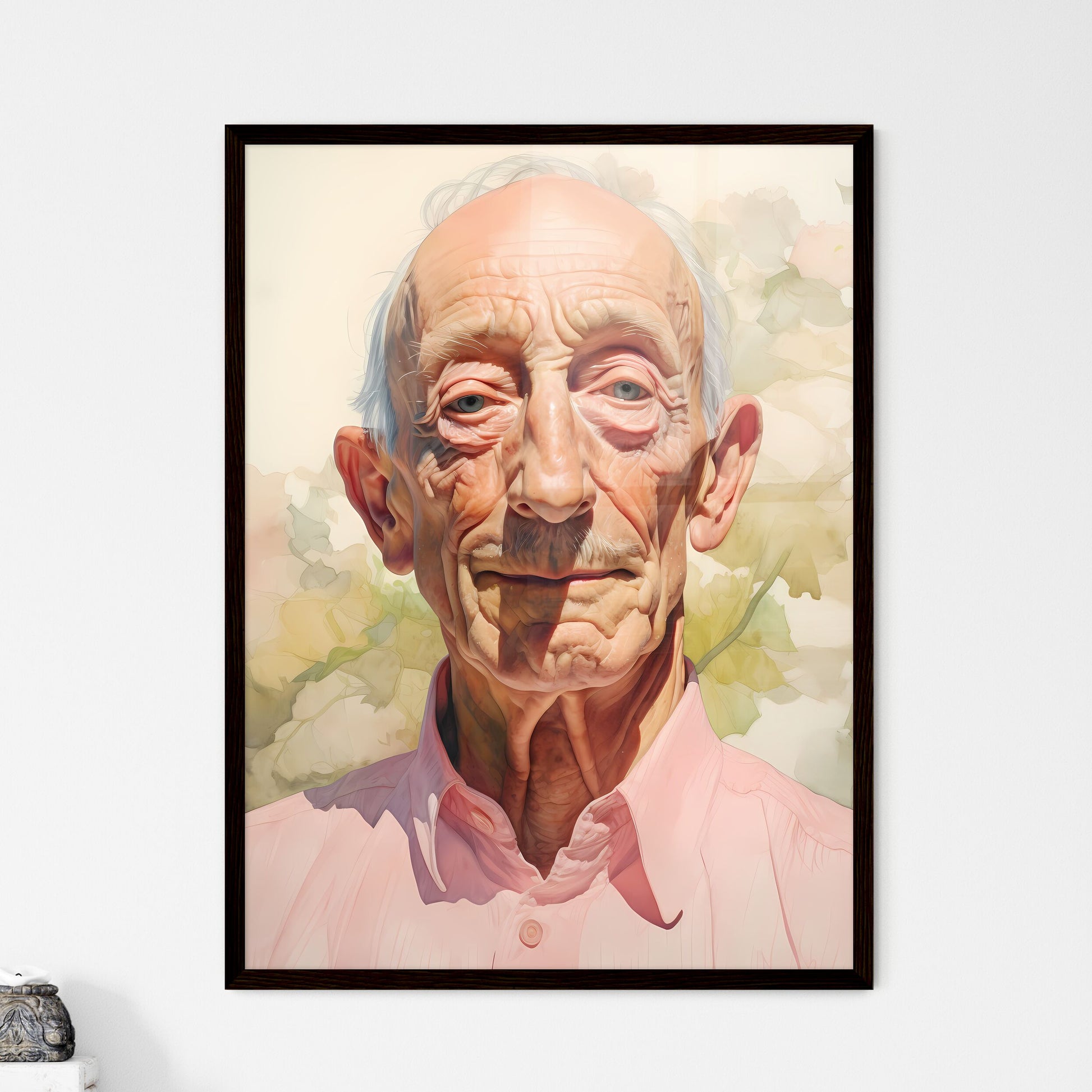 A Poster of elderldy mans full face - A Man In A Pink Shirt Default Title