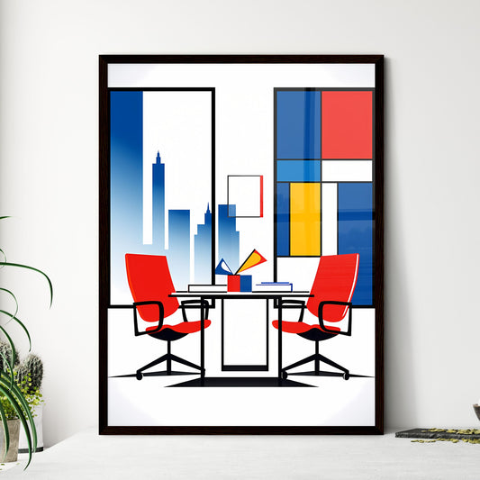 A Poster of minimalist office art - A Drawin - Framed Art Print