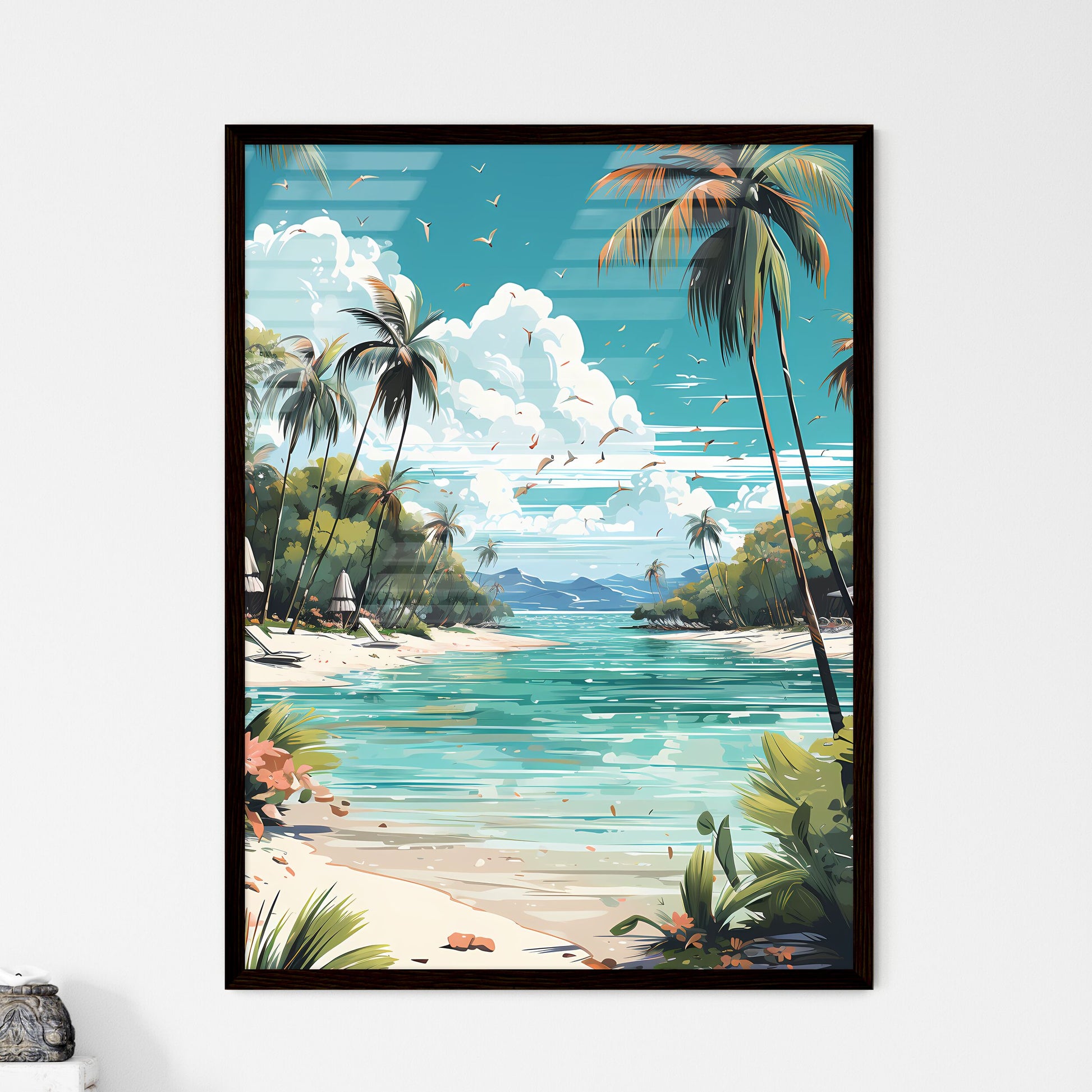 A Poster of Maldives travel Posters in retro - Framed Art Print