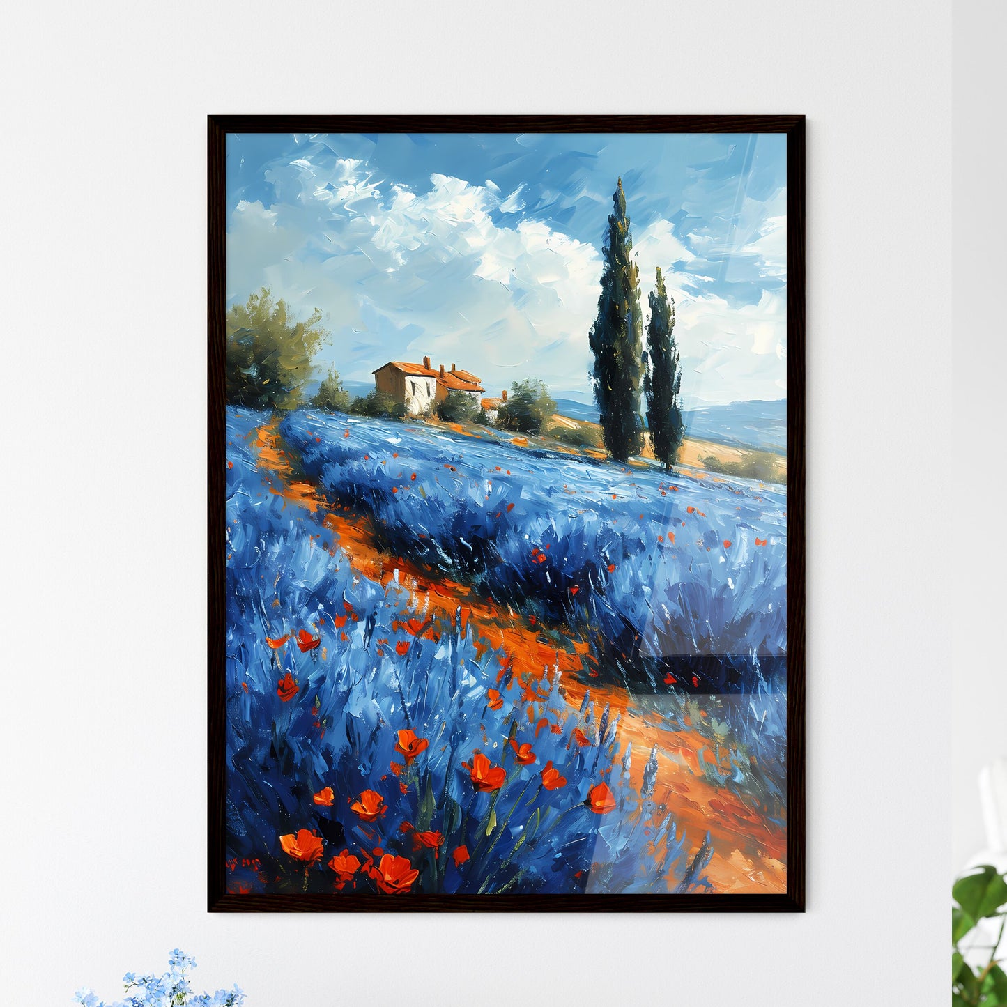 A Poster of Provence France - A Field Of Flowers And Trees Default Title