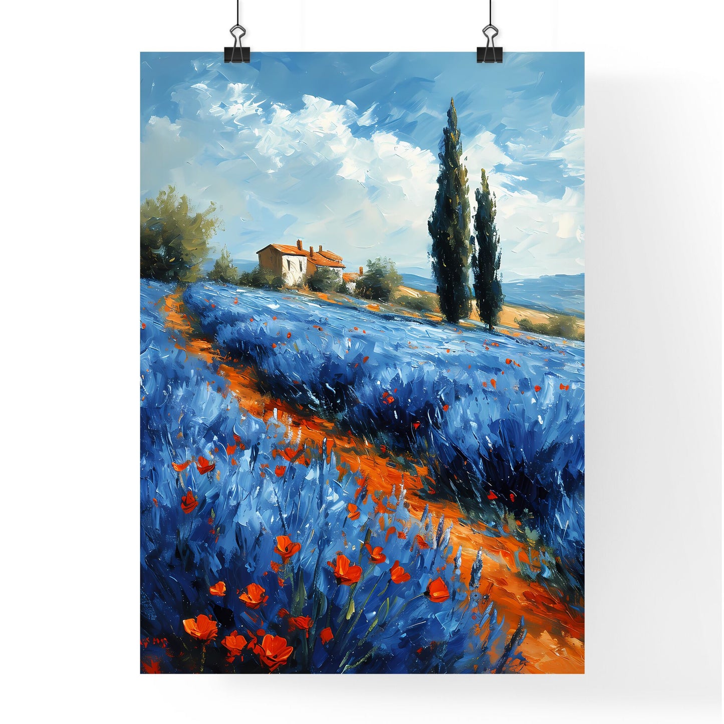 A Poster of Provence France - A Field Of Flowers And Trees Default Title