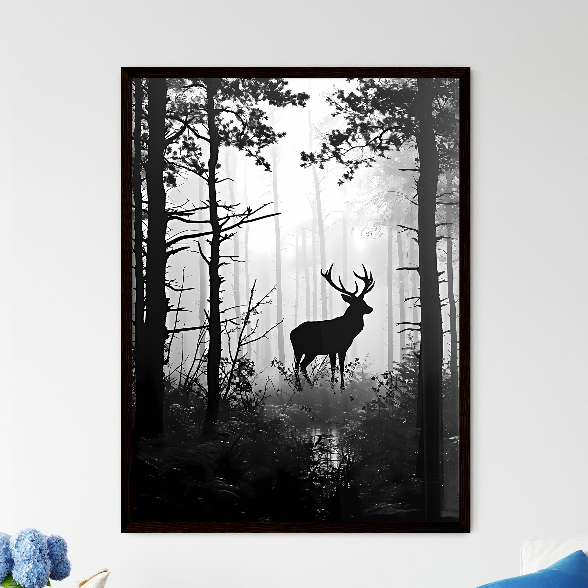 A Poster of deer in the woods  Wall Art