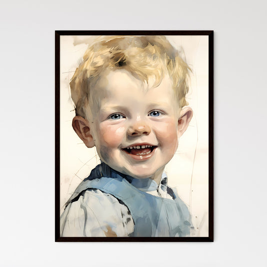 A Poster of beautiful baby with blue eyes smiling - A Close Up Of A Baby Default Title
