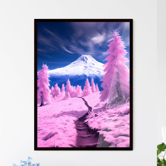 A Poster of A magnificent snow mountain - A Path Through A Snowy Mountain Default Title