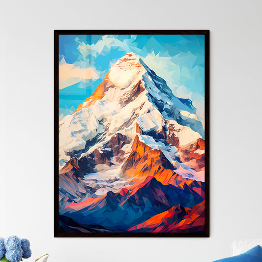 A Poster of The highest mountain in the worl - Framed Art Print