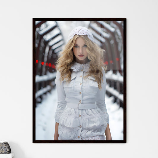 A Poster of In the cold season of snowflakes - Framed Art Print