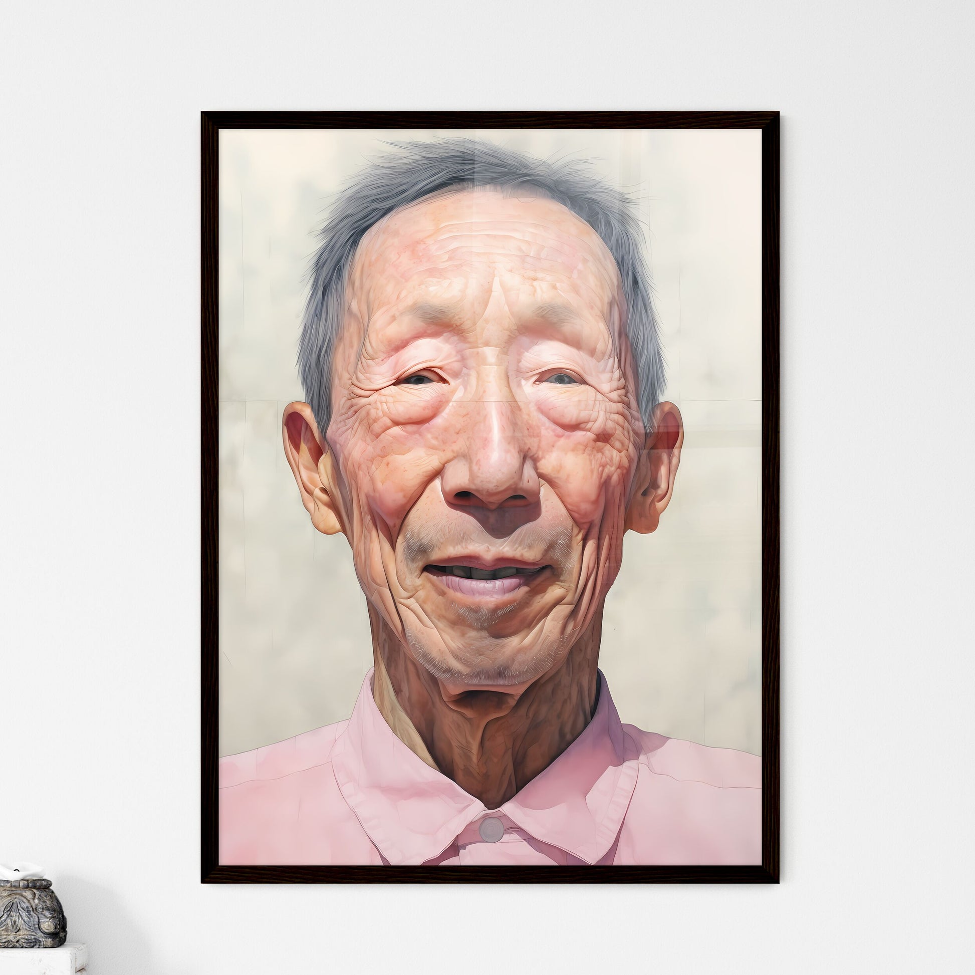 A Poster of elderldy mans full face - A Man In A Pink Shirt Default Title