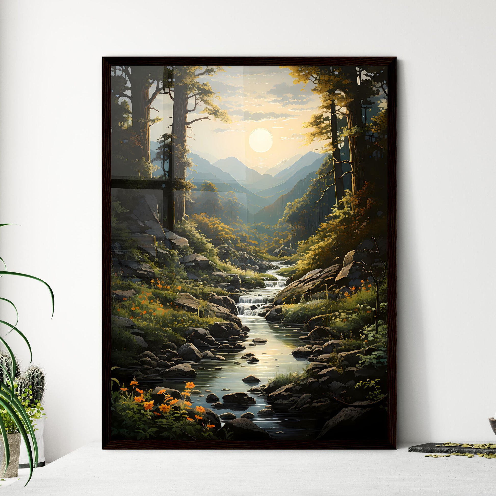 A Poster of Great Smoky National Park - A Ri - Framed Art Print