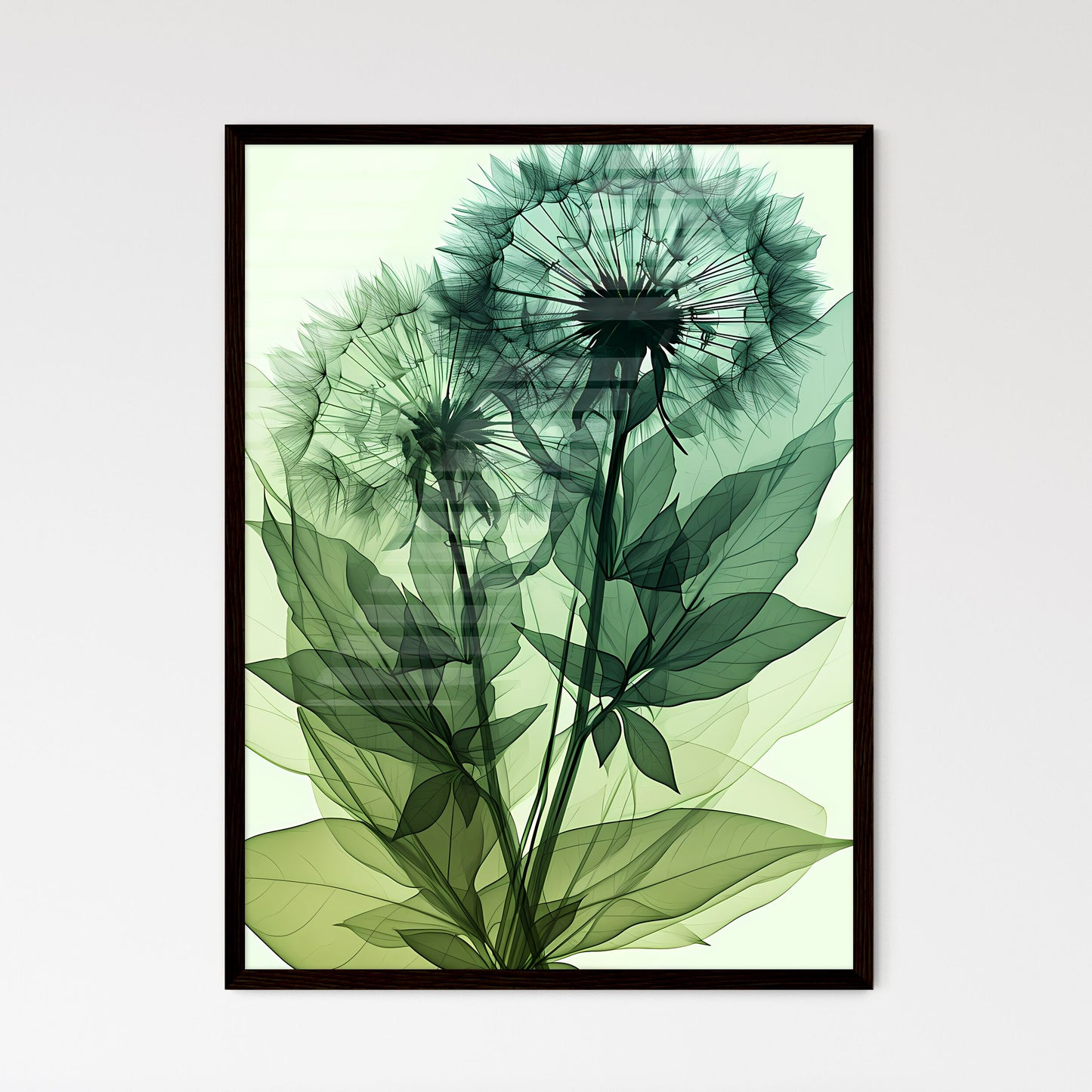 A Poster of On a light green background - A  - Framed Art Print