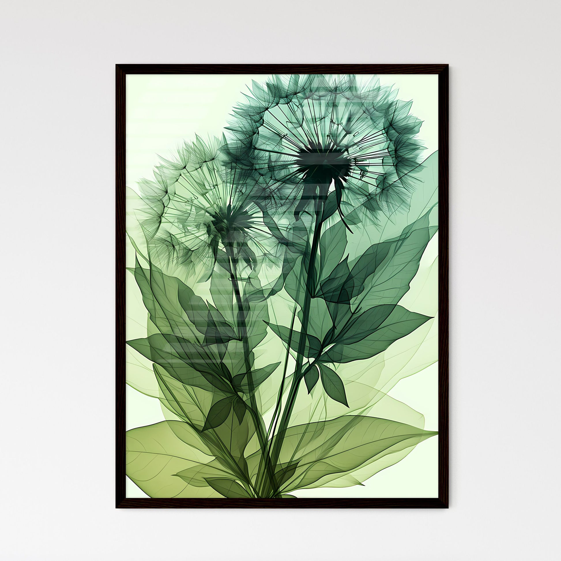 A Poster of On a light green background - A  - Framed Art Print