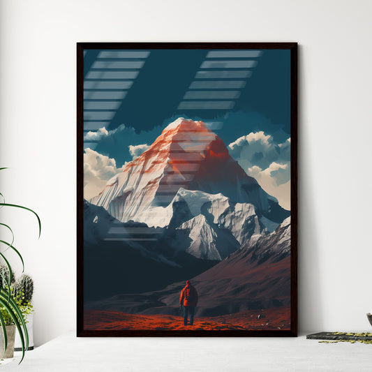 A Poster of The highest mountain in the worl - Framed Art Print