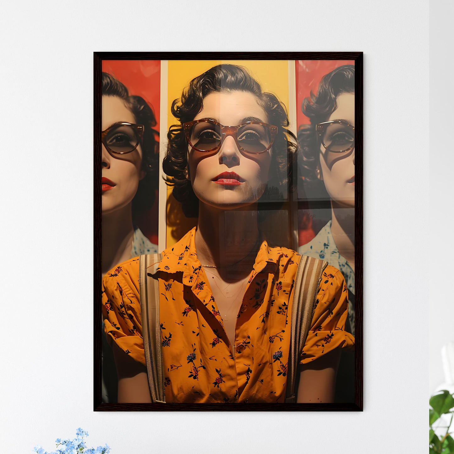 A Poster of shes making silly faces - A Woma - Framed Art Print