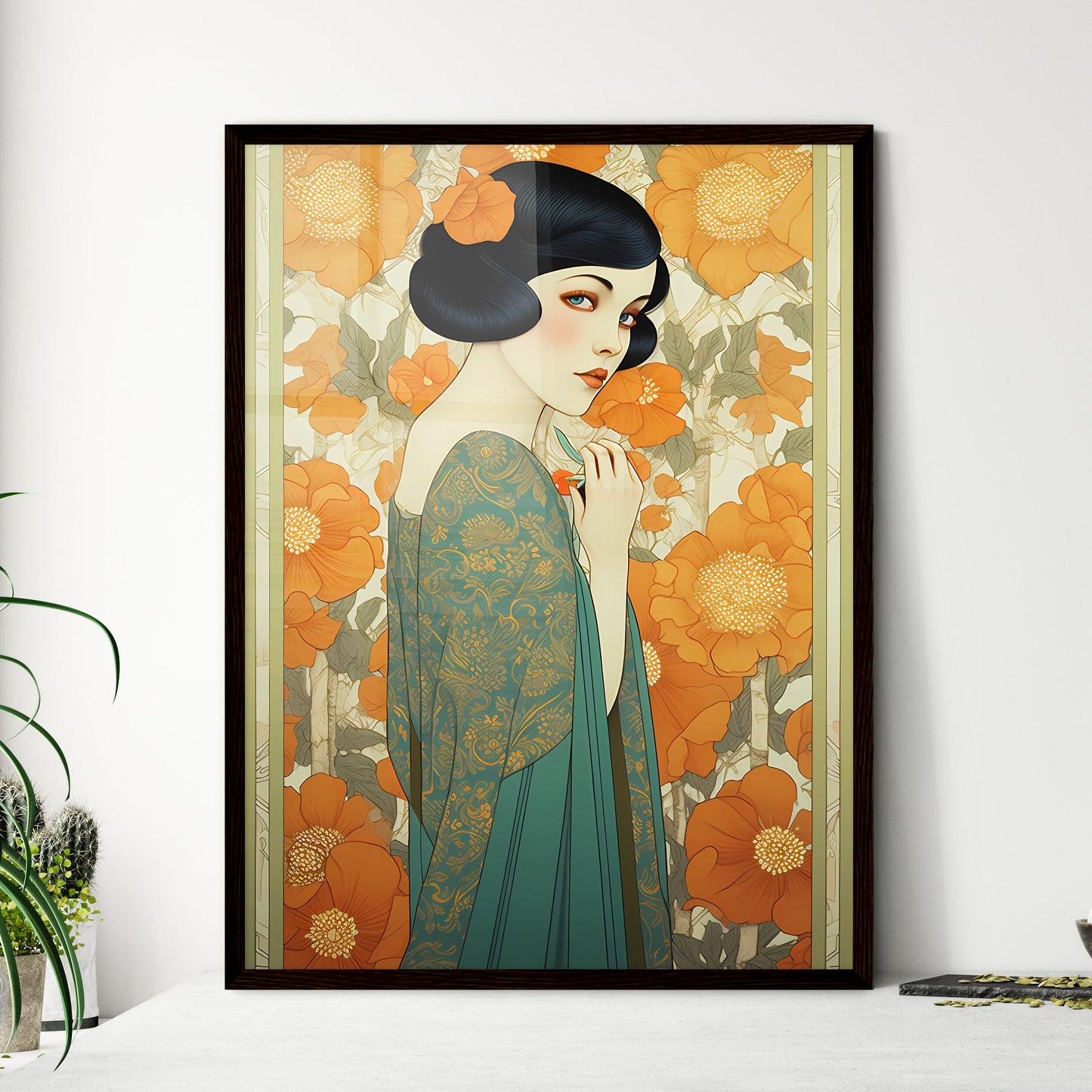 A Poster of portrait of an extremely beautif - Framed Art Print