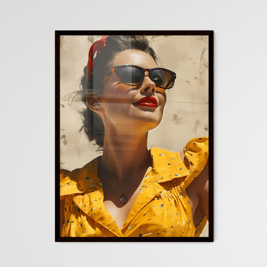 A Poster of sunshine happy Retro Surreal Art - Framed Art Print