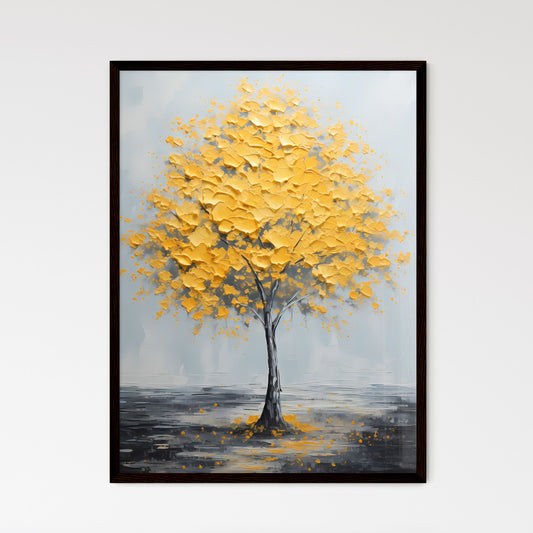 A Poster of a painting of a yellow tree - A Painting Of A Tree With Yellow Leaves Default Title