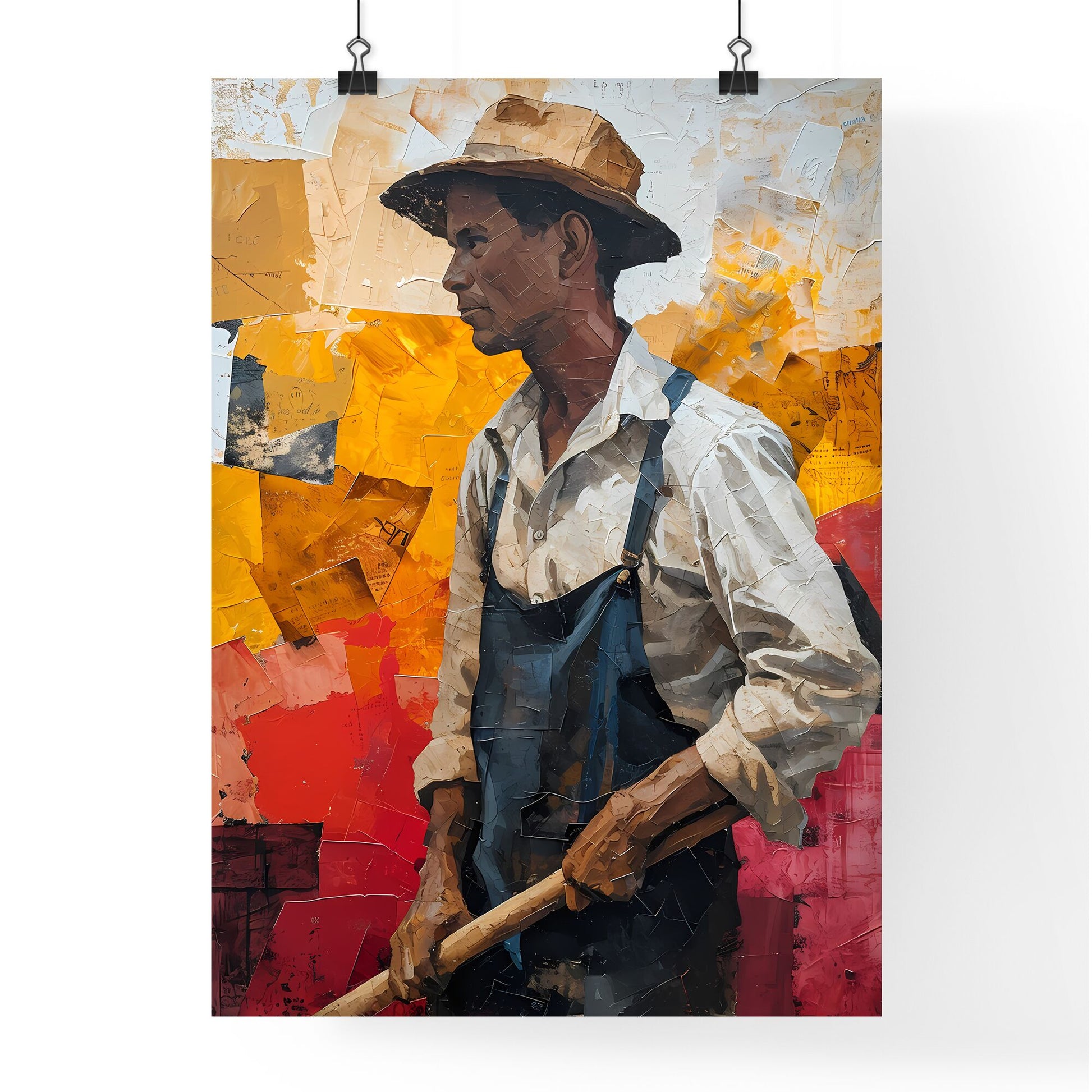 A Poster of gold prospector miner - A Painting Of A Man In A Hat Default Title