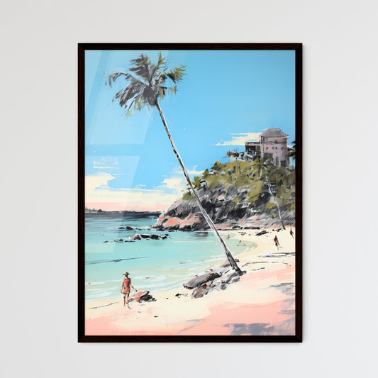 A Poster of Sandy tropical beach - A Paintin - Framed Art Print
