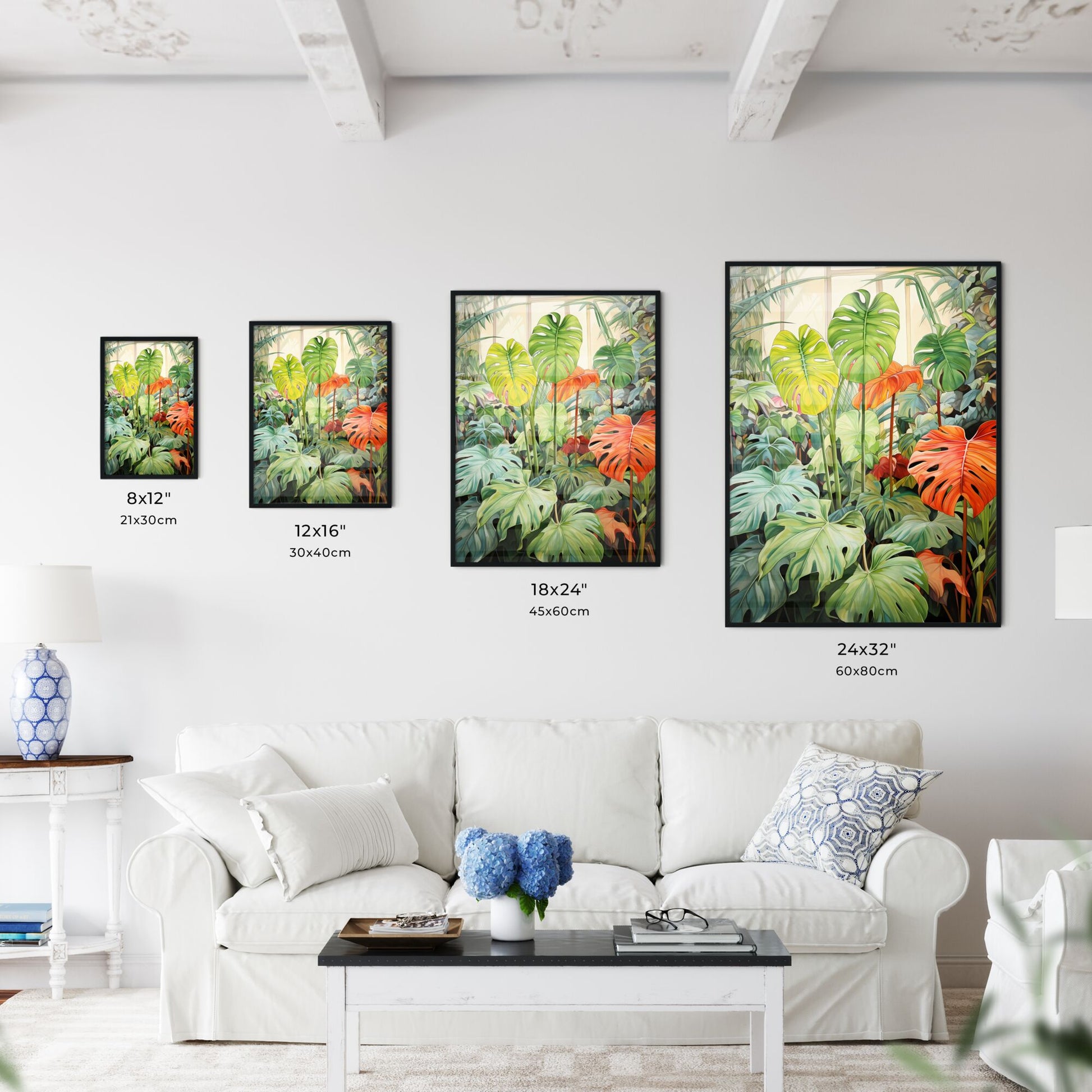 A Poster of tropical leaves - A Painting Of A Plant Default Title