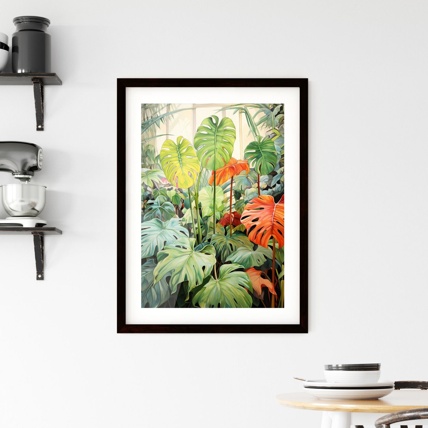 A Poster of tropical leaves - A Painting Of A Plant Default Title