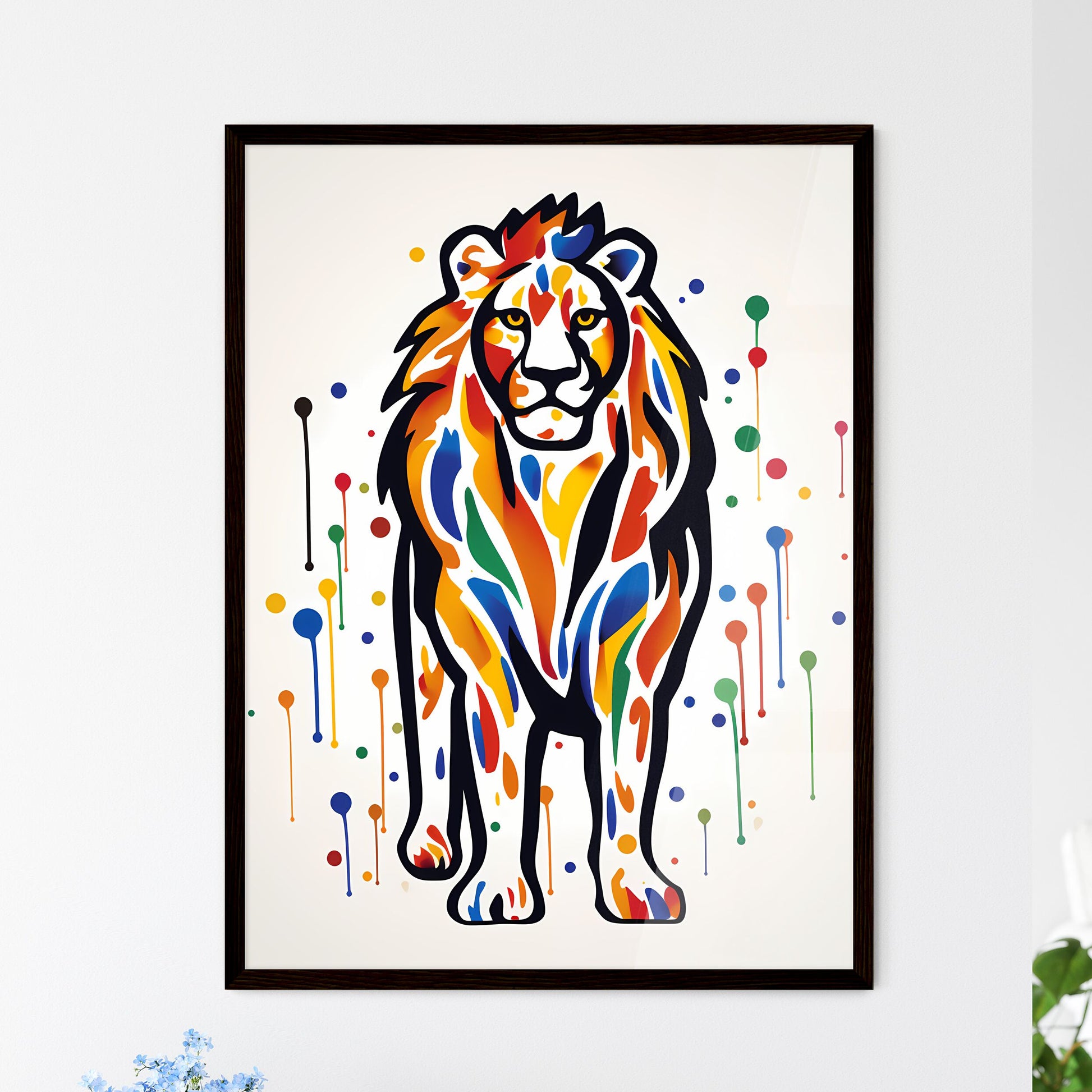 A Poster of minimalist lion art  Wall Art