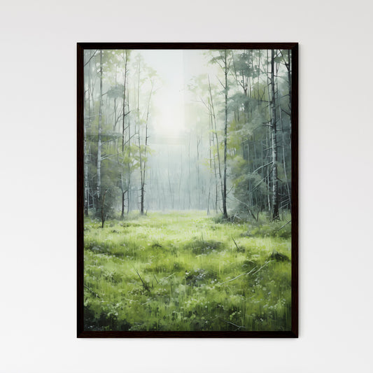 A Poster of a painting with green grass - A  - Framed Art Print