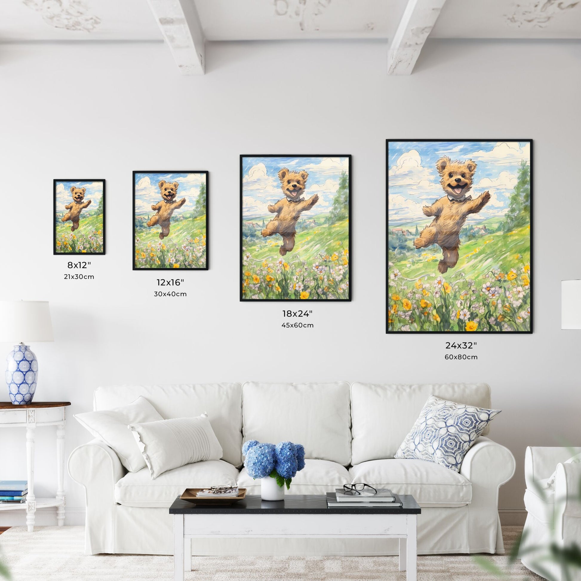 A Poster of funny dog jumping - A Cartoon Of A Dog Jumping In The Air Default Title