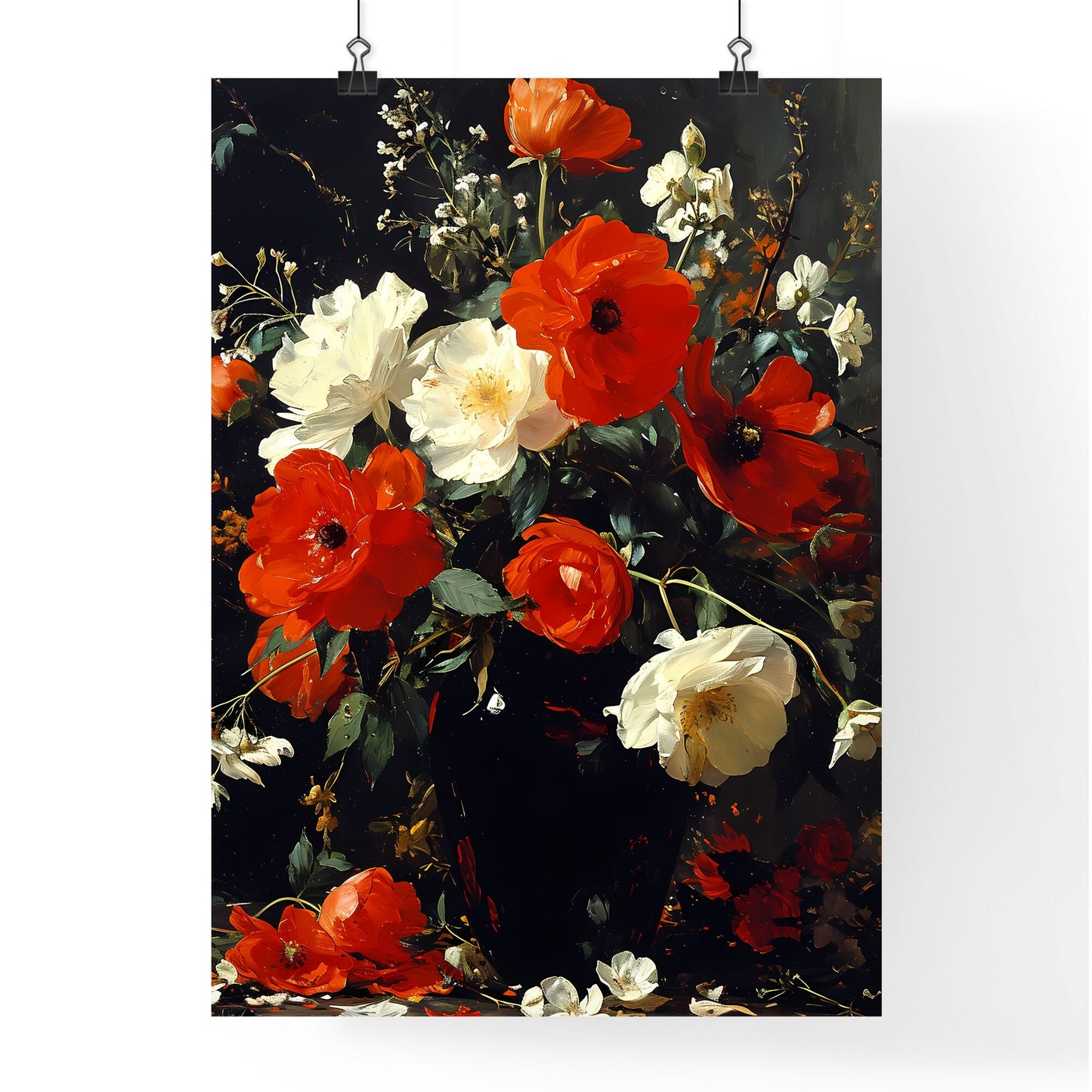 A Poster of flowers - A Painting Of Flowers In A Vase Default Title