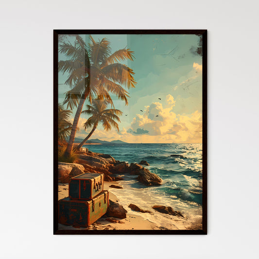 A Poster of vector poster traveling - A Suit - Framed Art Print