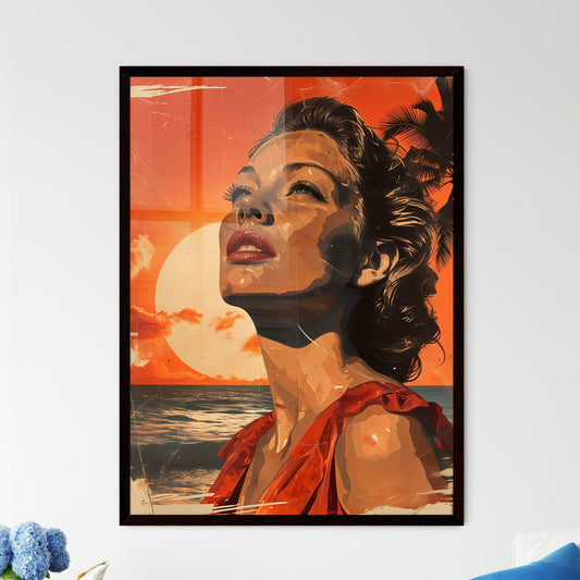 A Poster of sunshine happy Retro Surreal Art - Framed Art Print