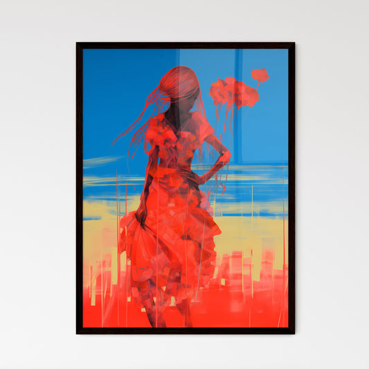 A Poster of inverted infrared - A Woman In A Dress Holding Flowers Default Title