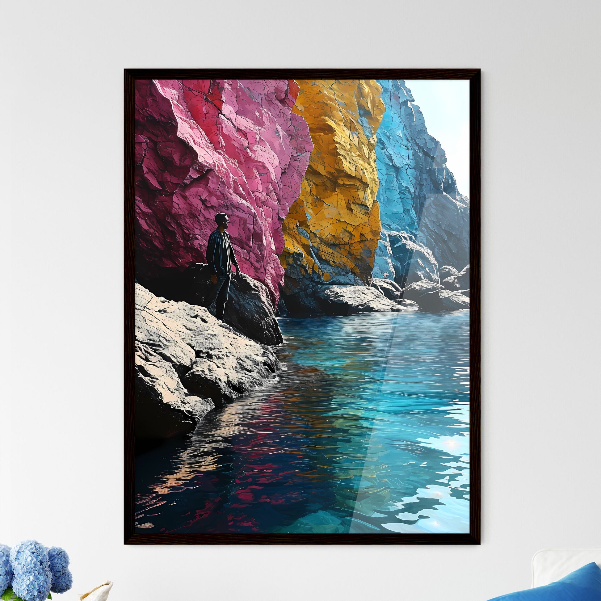 A Poster of gold prospector miner - A Man St - Framed Art Print